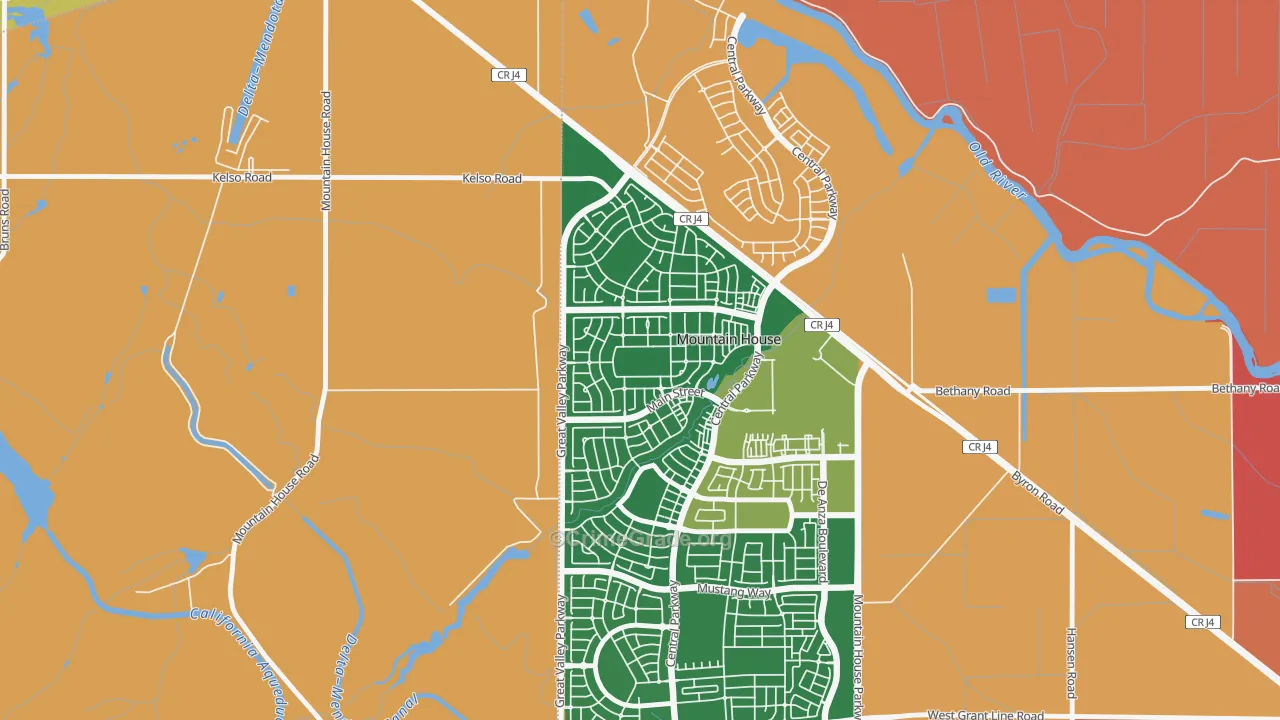 Altamont, Mountain House, CA Map of Vandalism Rates