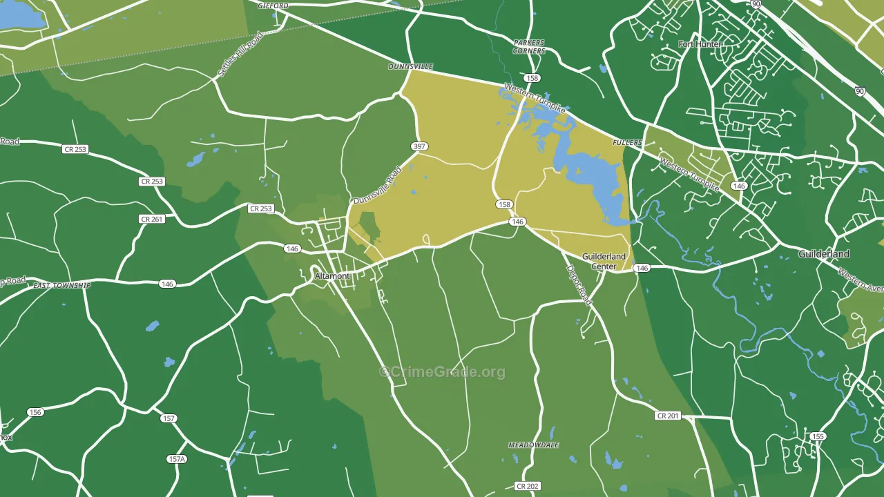 Altamont, NY Map of Vandalism Rates