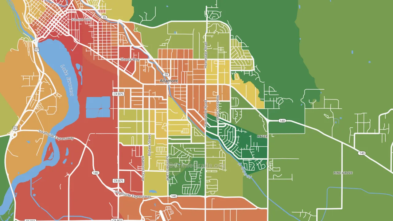 Altamont, OR Map of Vandalism Rates