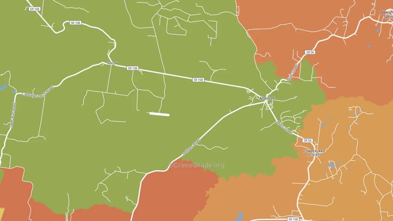 Altamont, TN Map of Vandalism Rates