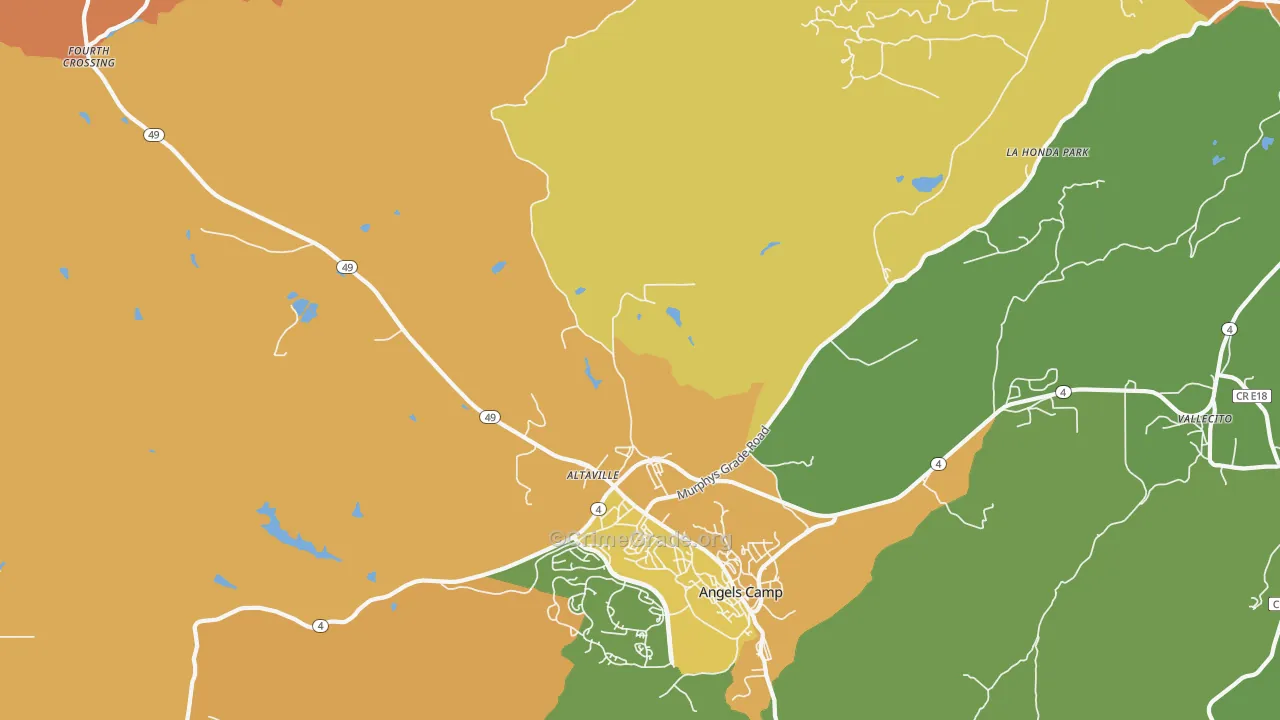 Altaville, CA Map of Vandalism Rates