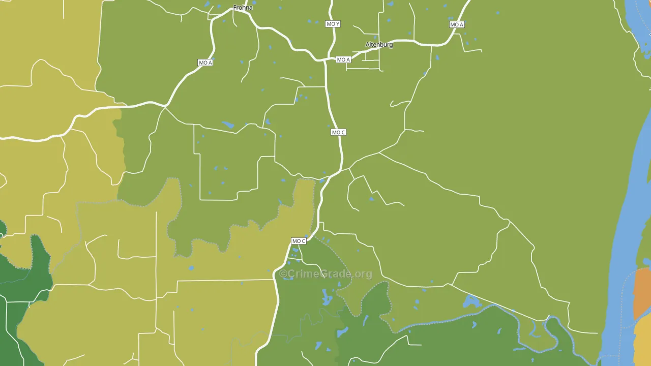 Altenburg, MO Map of Vandalism Rates