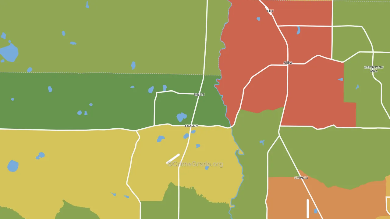 Altha, FL Map of Vandalism Rates