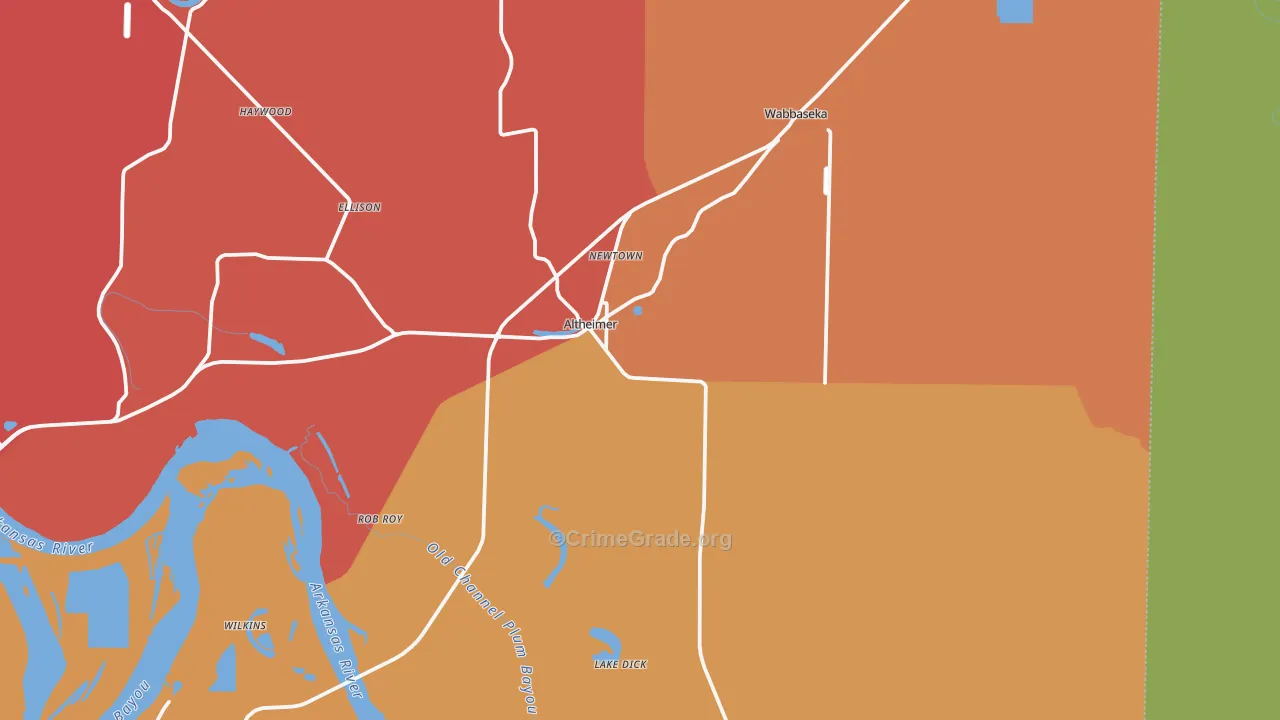 Altheimer, AR Map of Vandalism Rates