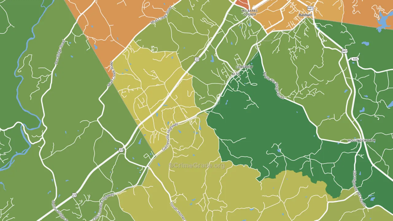 Alto, GA Map of Vandalism Rates