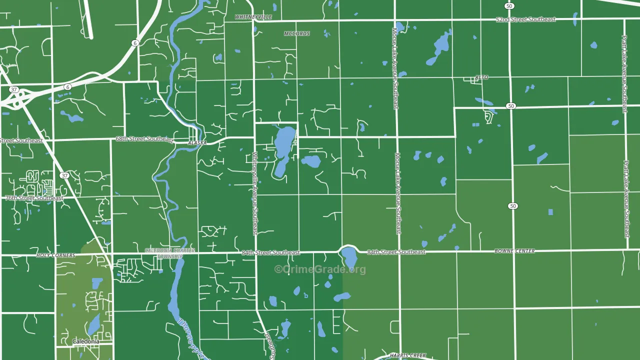 Alto, MI Map of Vandalism Rates