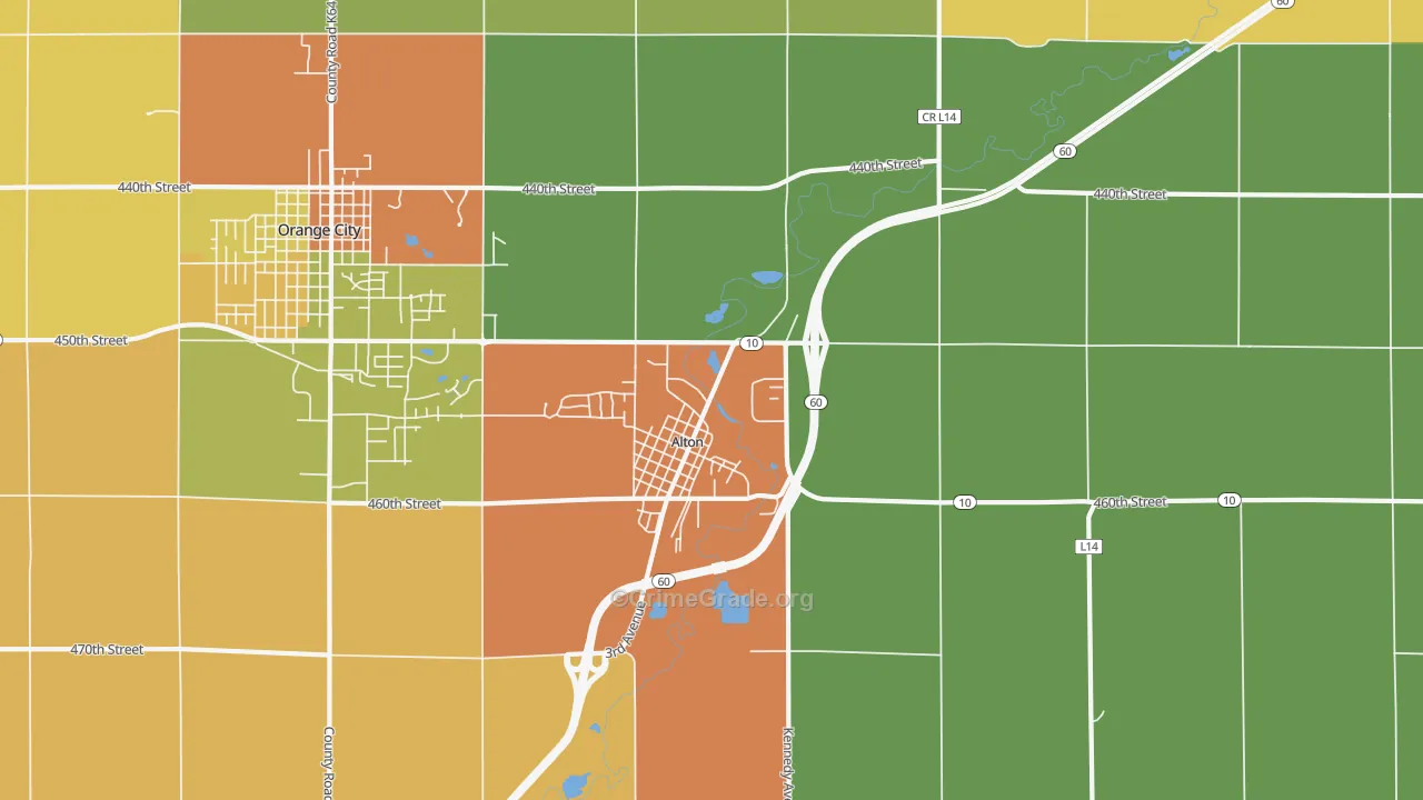 Alton, IA Map of Vandalism Rates