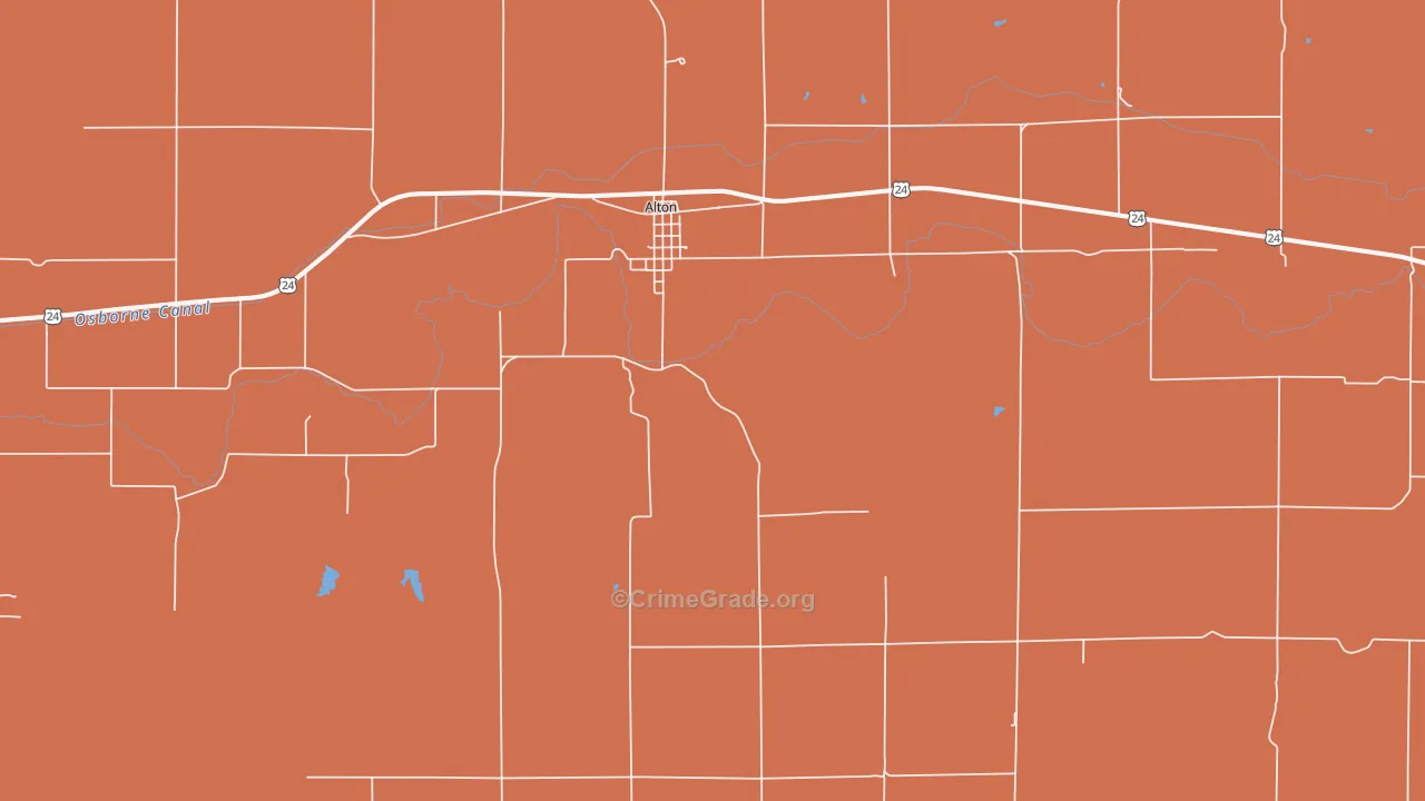 Alton, KS Map of Vandalism Rates