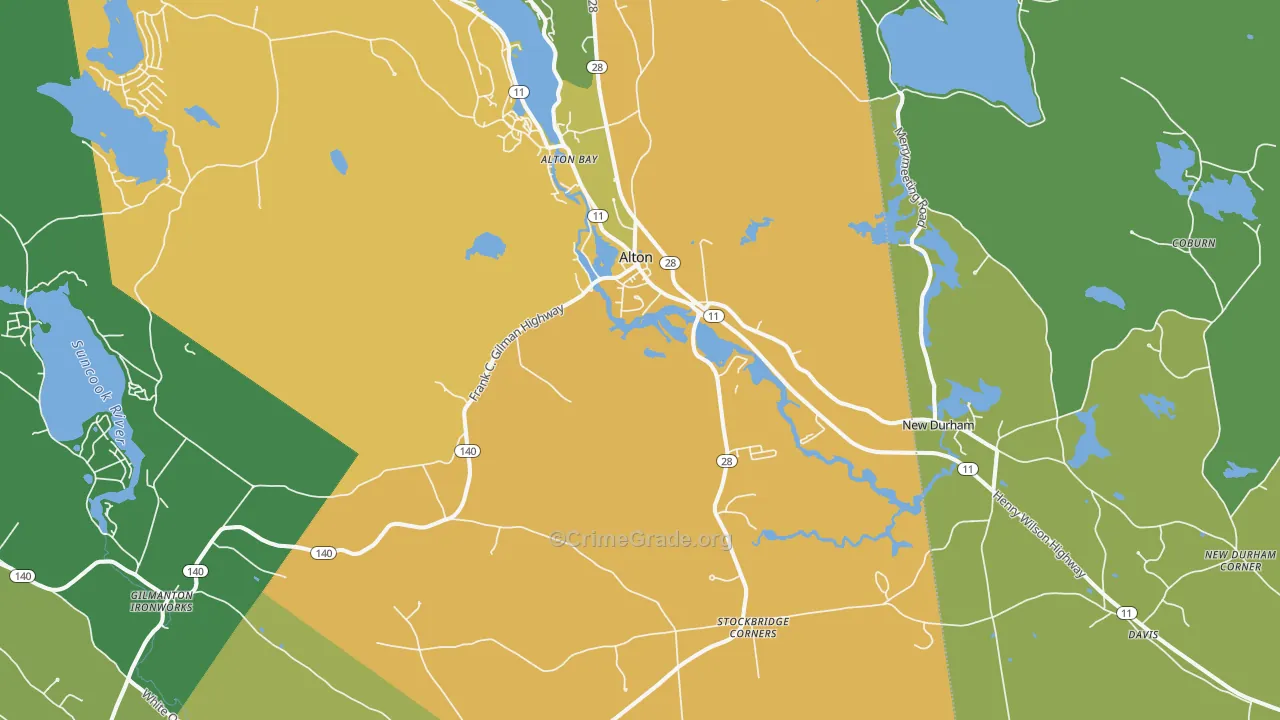 Alton, NH Map of Vandalism Rates