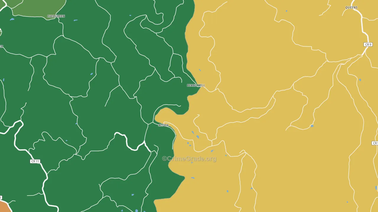 Alton, WV Map of Vandalism Rates