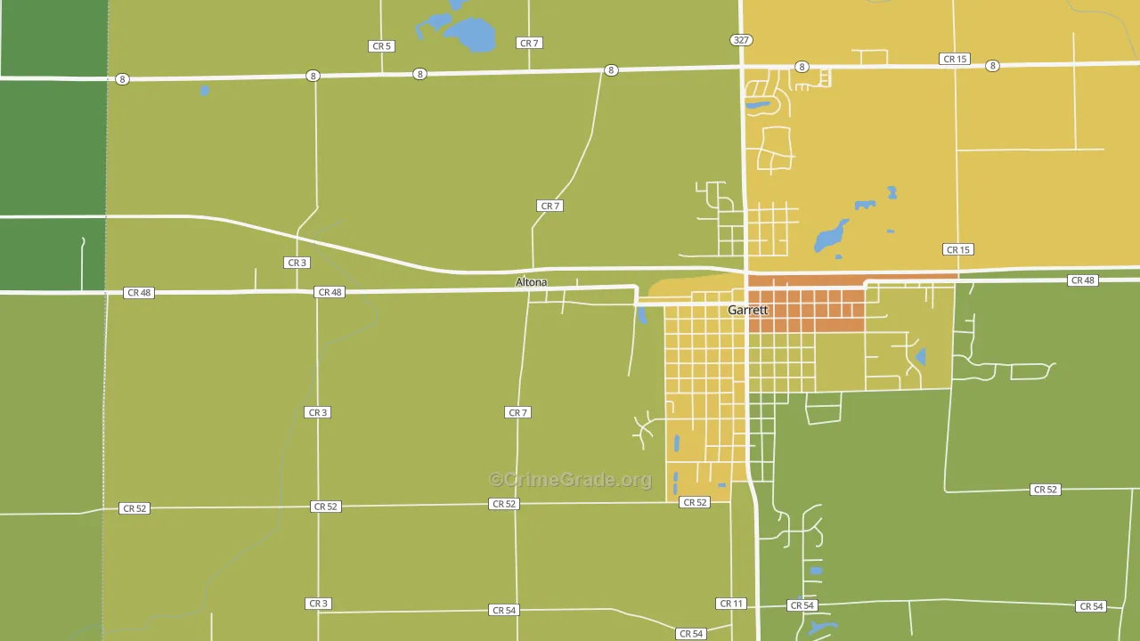 Altona, IN Map of Vandalism Rates