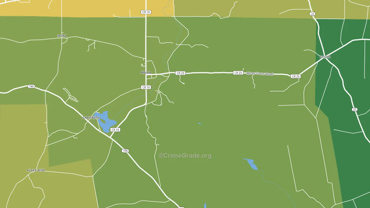 Altona, NY Map of Vandalism Rates