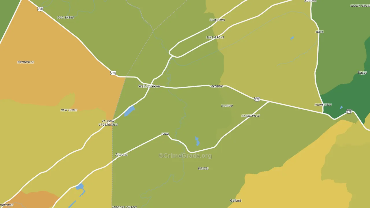 Altoona, AL Map of Vandalism Rates
