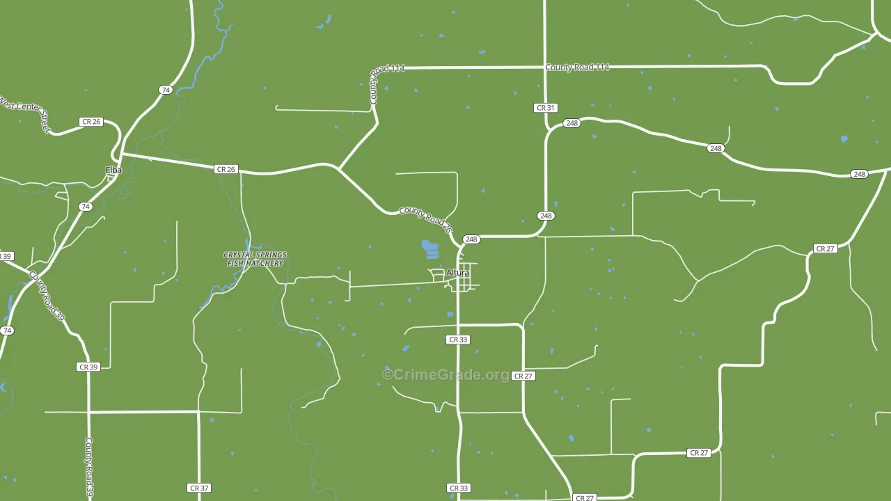 Altura, MN Map of Vandalism Rates