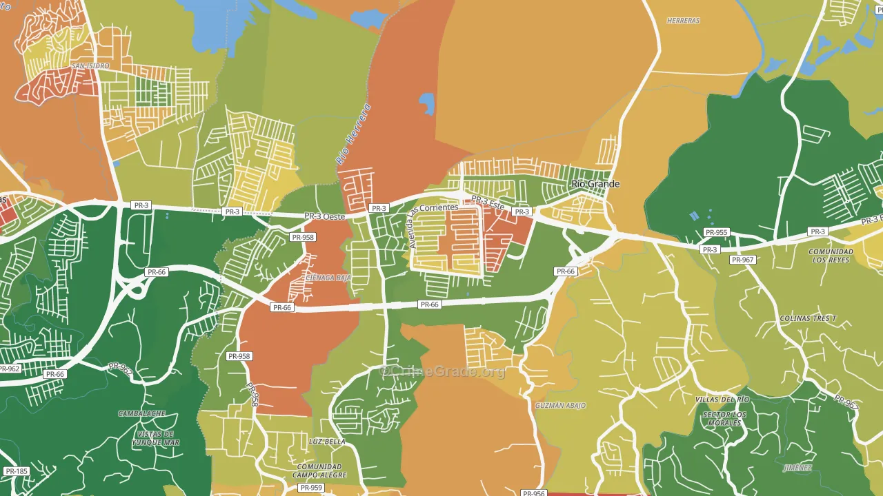 Alturas de Rio Grande, Rio Grande, PR Map of Vandalism Rates