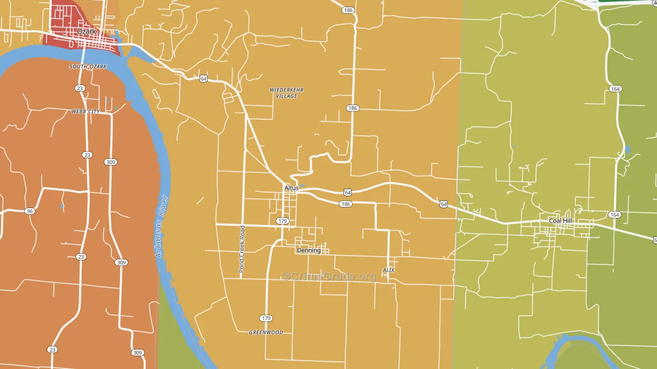 Altus, AR Map of Vandalism Rates