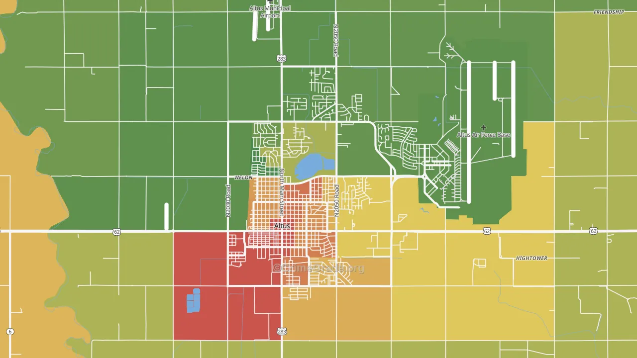 Altus, OK Map of Vandalism Rates