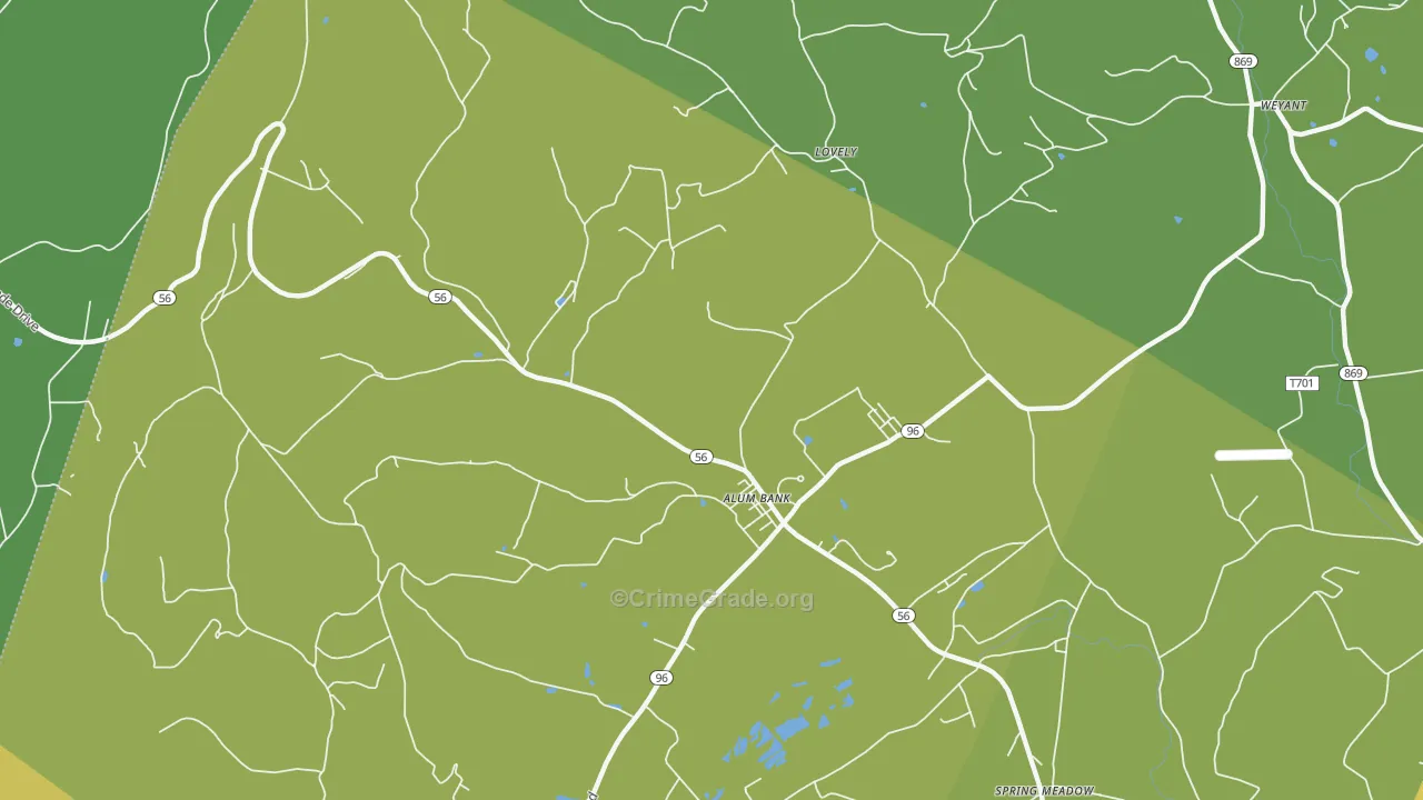 Alum Bank, PA Map of Vandalism Rates