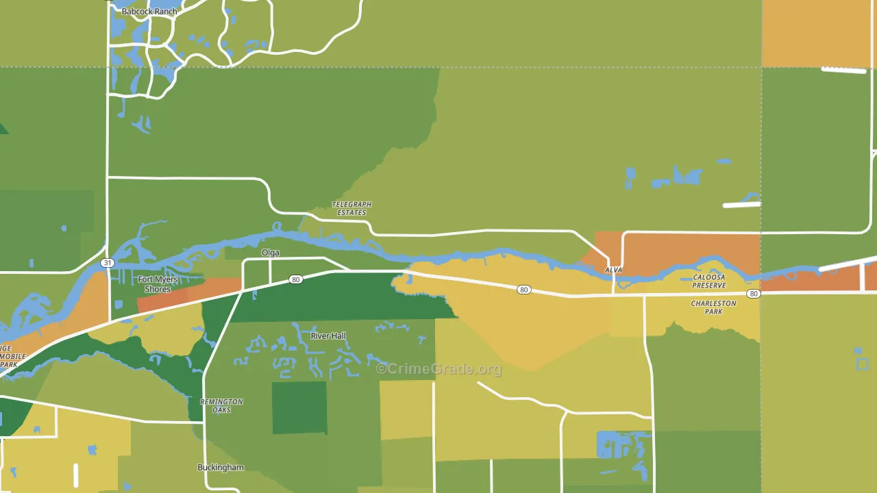 Alva, FL Map of Vandalism Rates