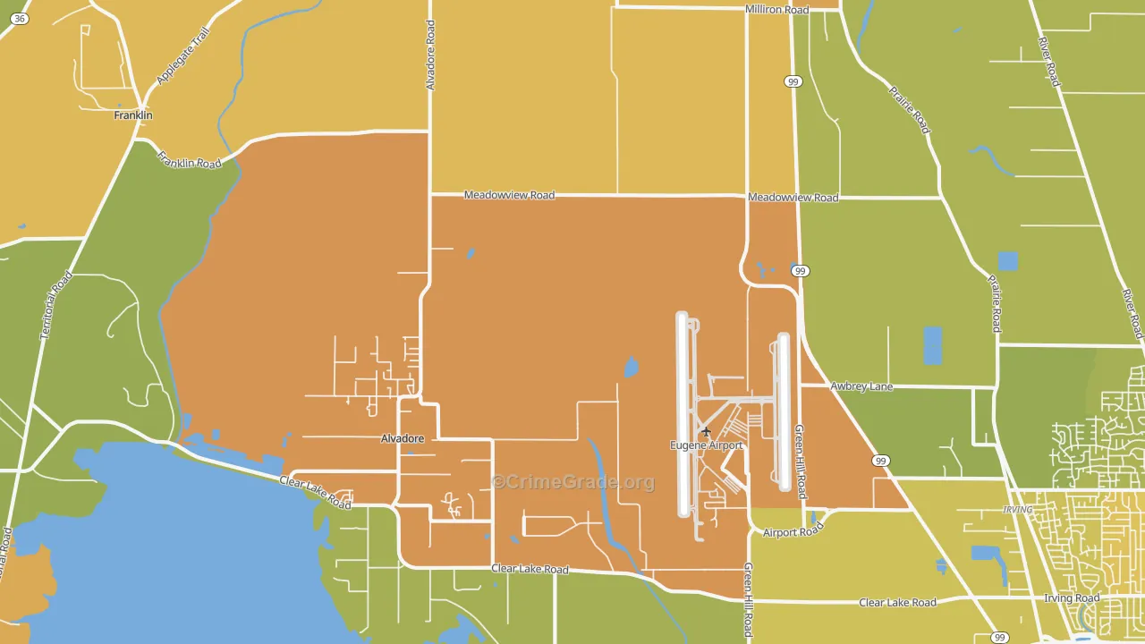 Alvadore, OR Map of Vandalism Rates