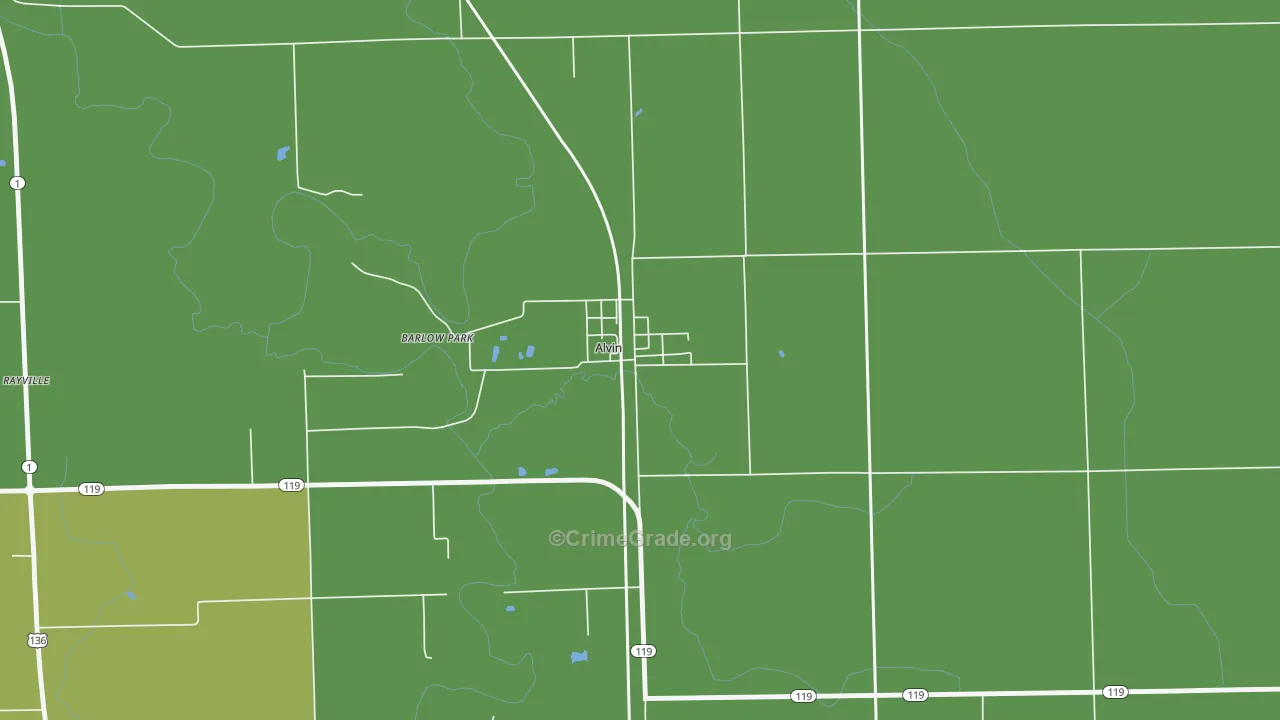 Alvan, IL Map of Vandalism Rates