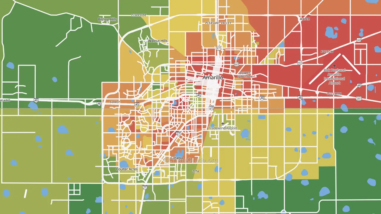 Amarillo, TX Map of Vandalism Rates