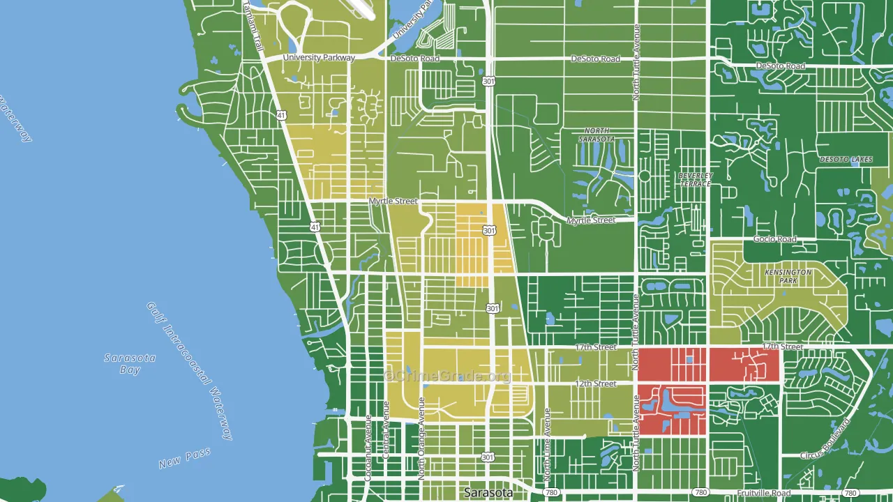 Amaryllis Park, Sarasota, FL Map of Vandalism Rates