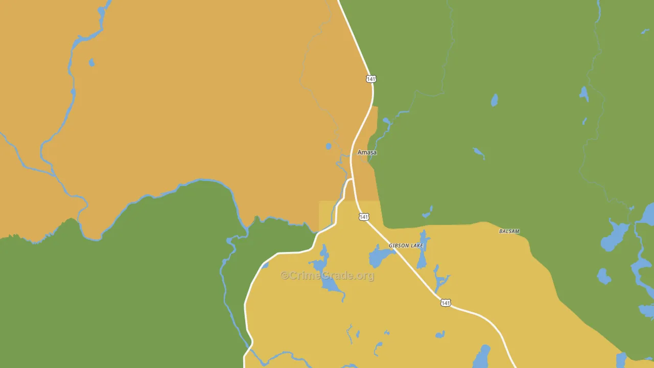 Amasa, MI Map of Vandalism Rates