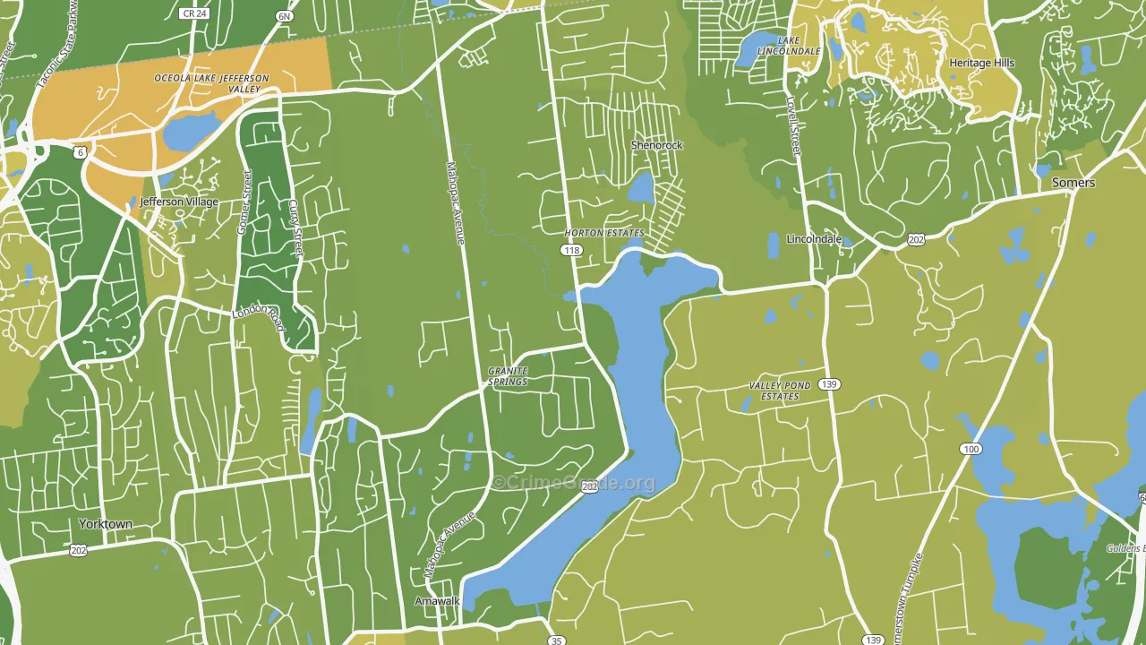 Amawalk, NY Map of Vandalism Rates