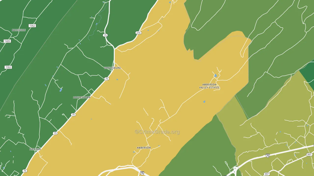 Amberson, PA Map of Vandalism Rates
