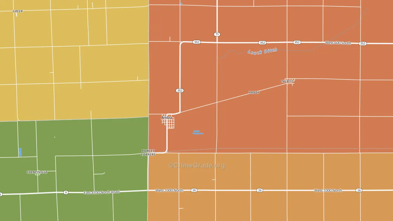 Ambia, IN Map of Vandalism Rates