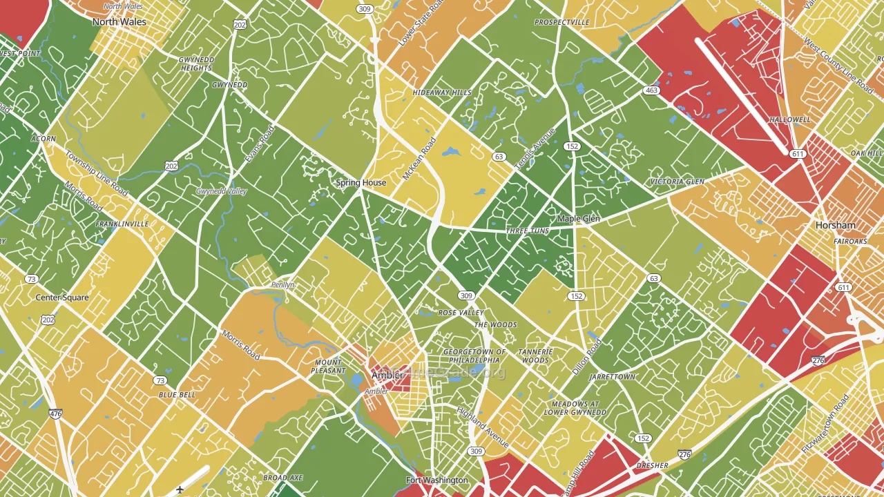 Ambler, PA Map of Vandalism Rates