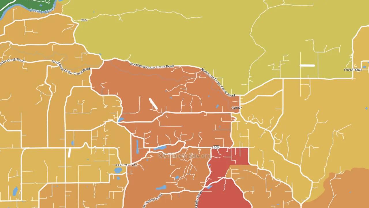 Amboy, WA Map of Vandalism Rates