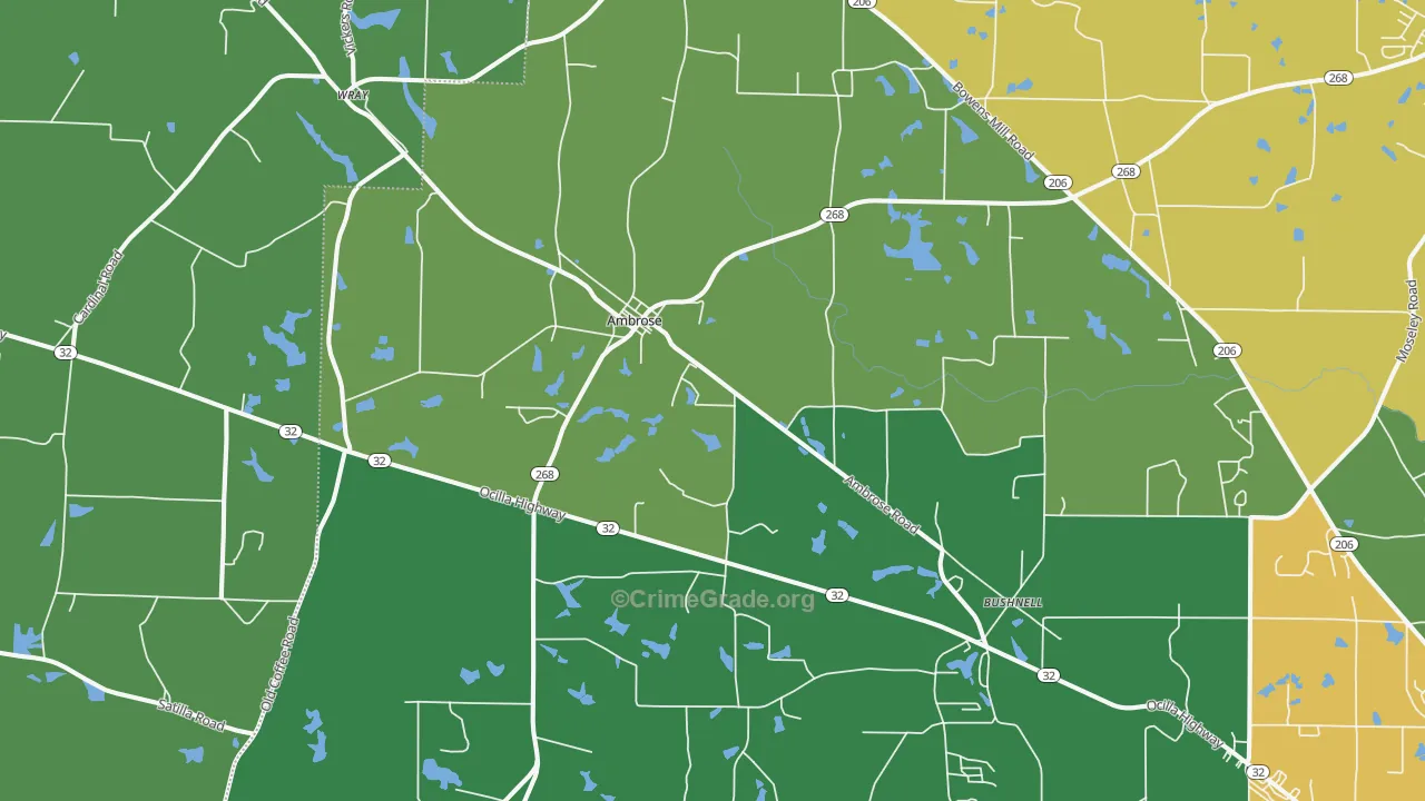 Ambrose, GA Map of Vandalism Rates