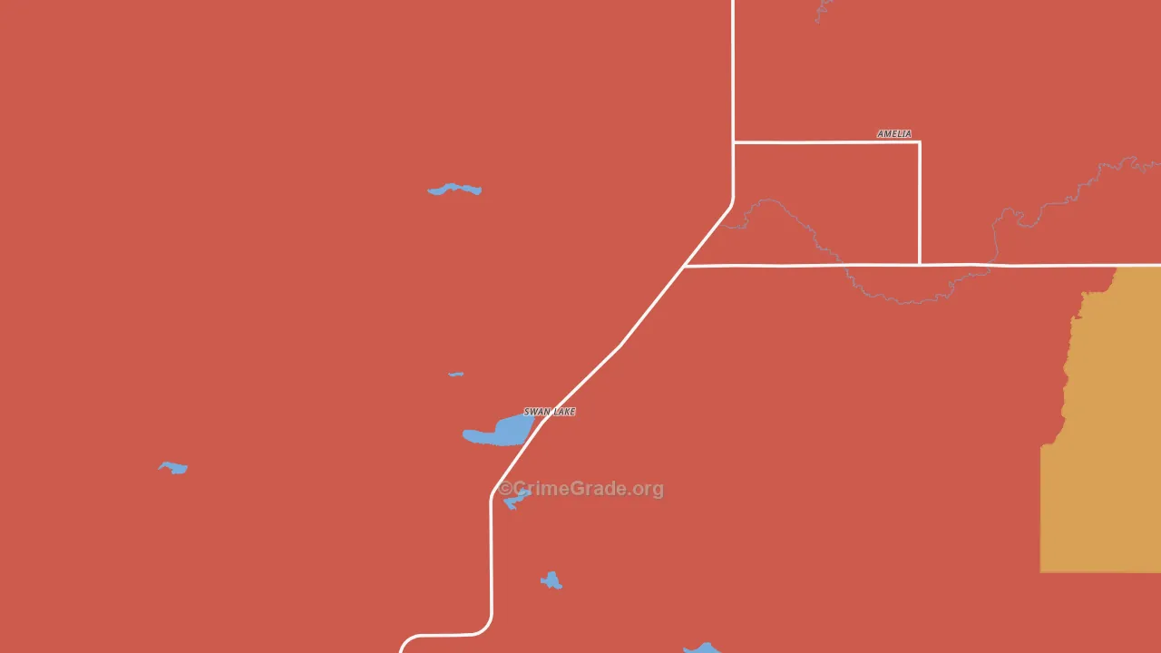Amelia, NE Map of Vandalism Rates