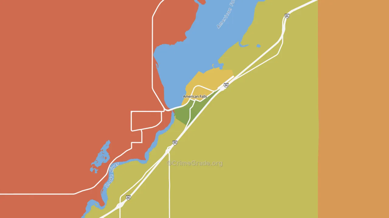 American Falls, ID Map of Vandalism Rates