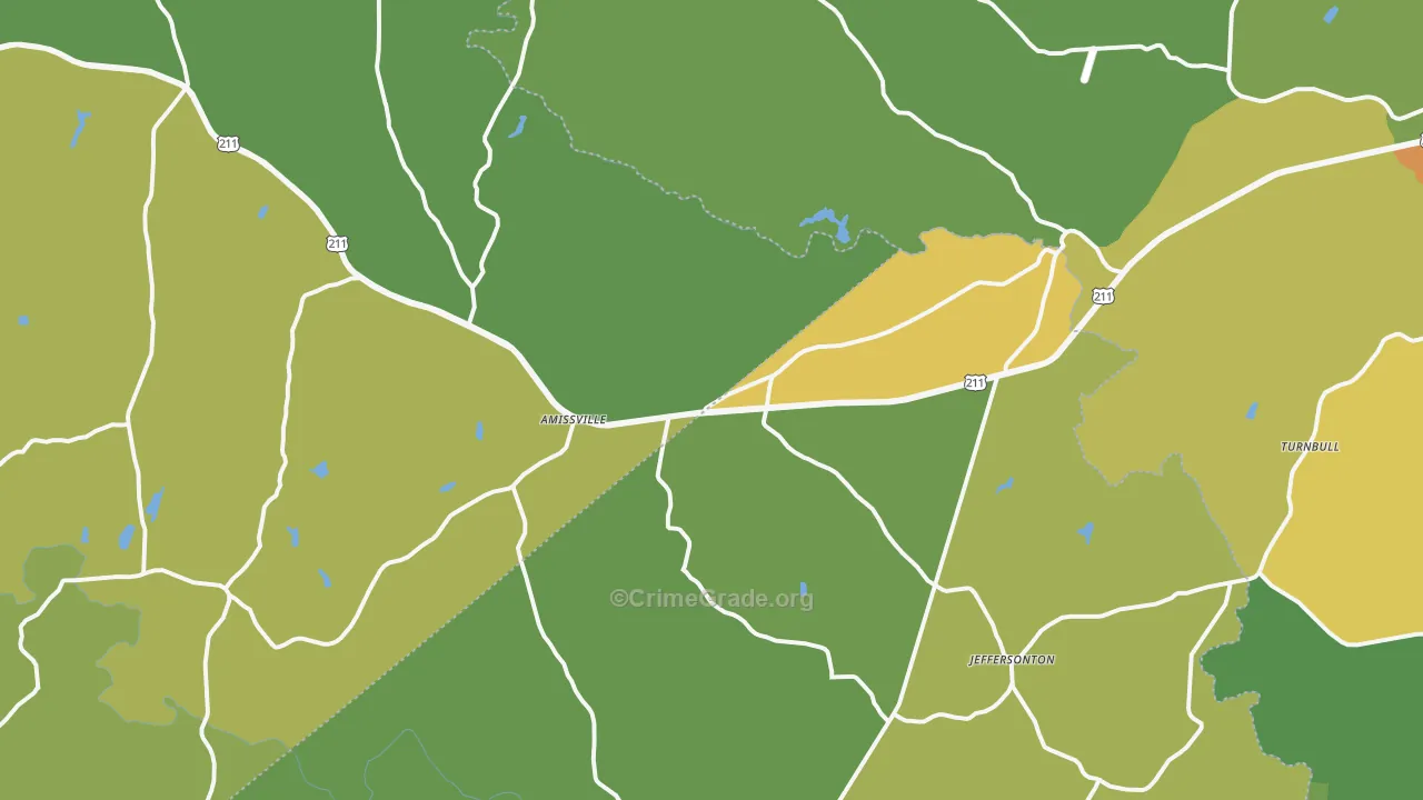 Amissville, VA Map of Vandalism Rates