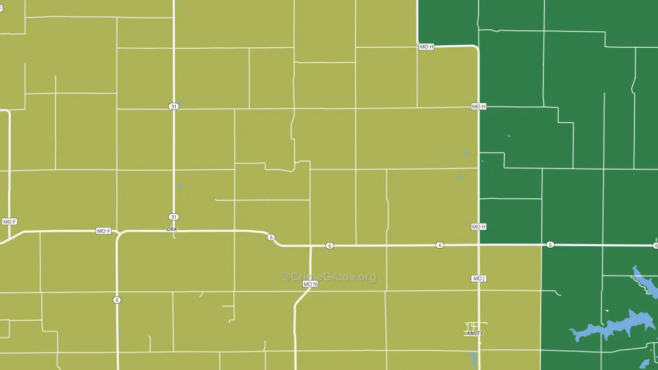 Amity, MO Map of Vandalism Rates