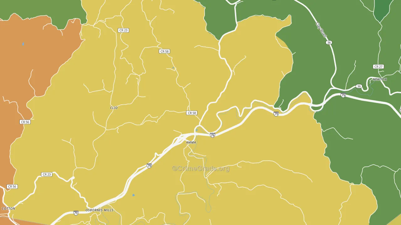 Amma, WV Map of Vandalism Rates
