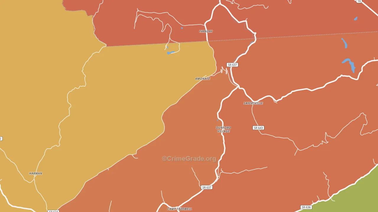 Amonate, VA Map of Vandalism Rates