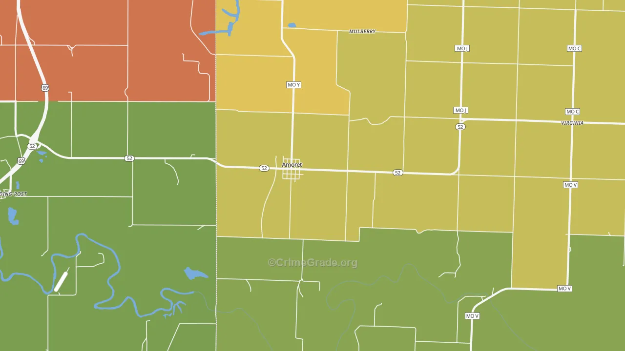 Amoret, MO Map of Vandalism Rates