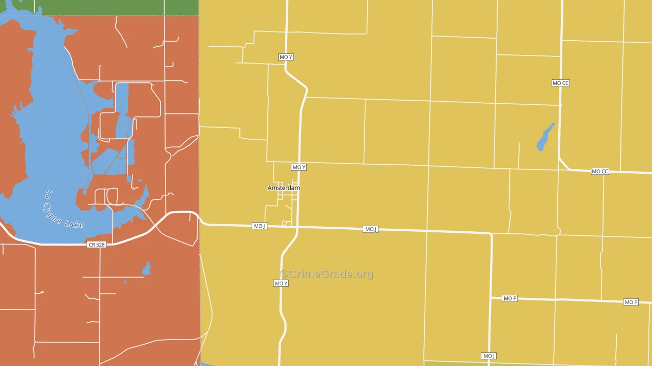 Amsterdam, MO Map of Vandalism Rates