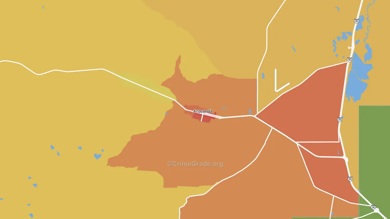 Anaconda, MT Map of Vandalism Rates