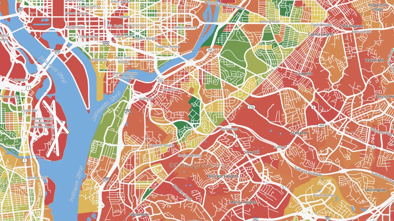 Anacostia, Washington, DC Map of Vandalism Rates