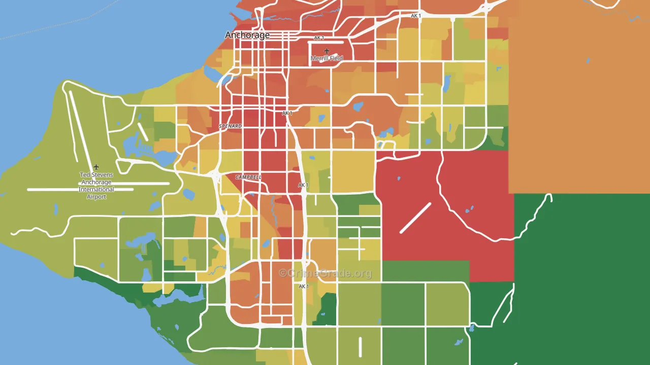 Anchorage, AK Map of Vandalism Rates