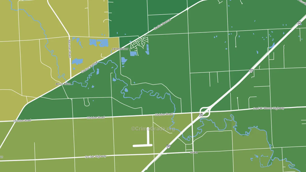 Anchorville, MI Map of Vandalism Rates