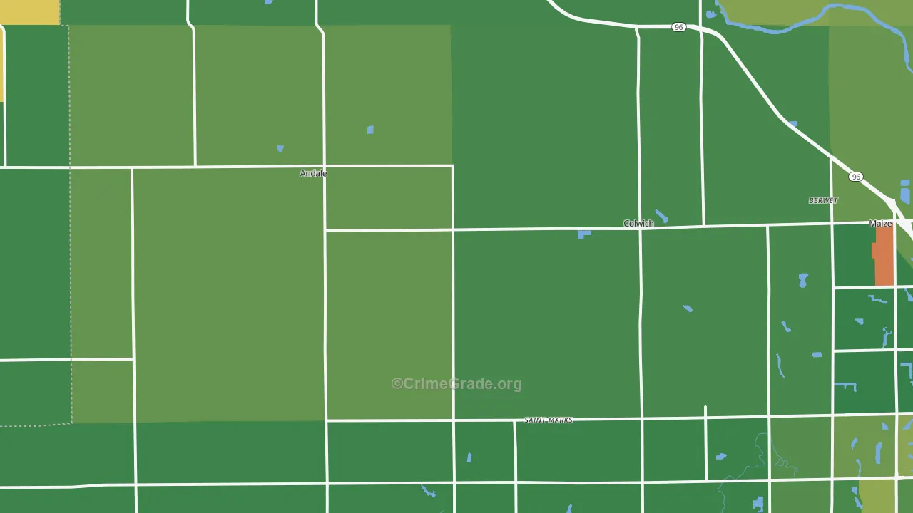 Andale, KS Map of Vandalism Rates