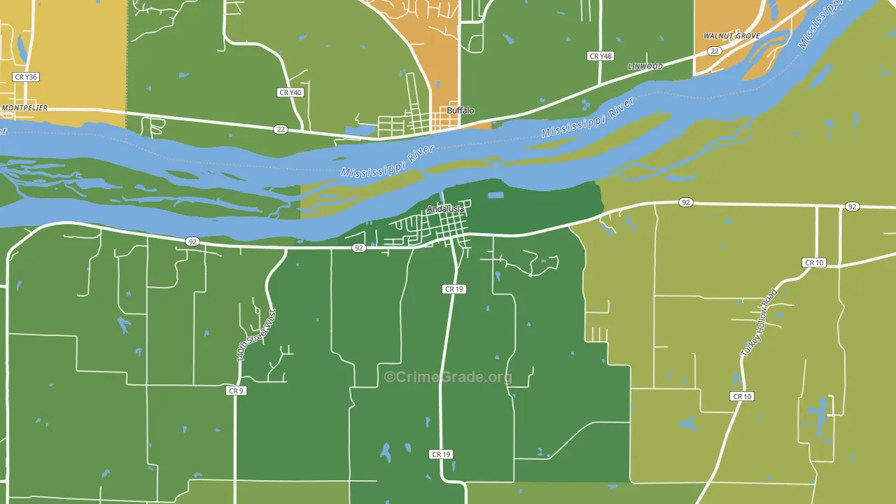Andalusia, IL Map of Vandalism Rates