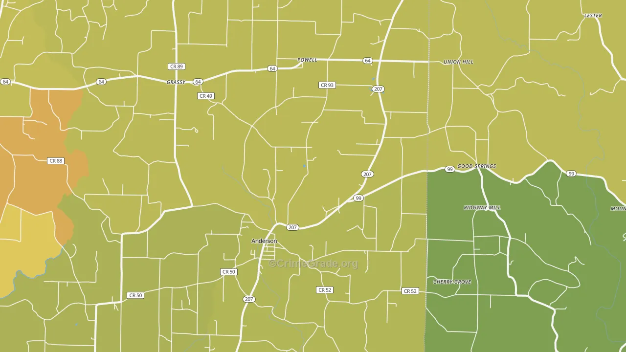 Anderson, AL Map of Vandalism Rates