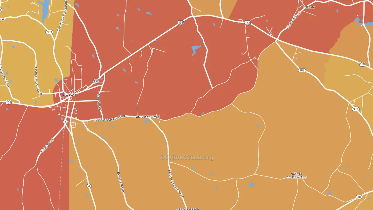 Andersons Crossroads, NC Map of Vandalism Rates